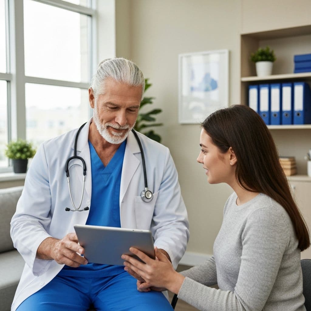 Healthcare professional using AI-powered tools to support patient care and clinical decisions